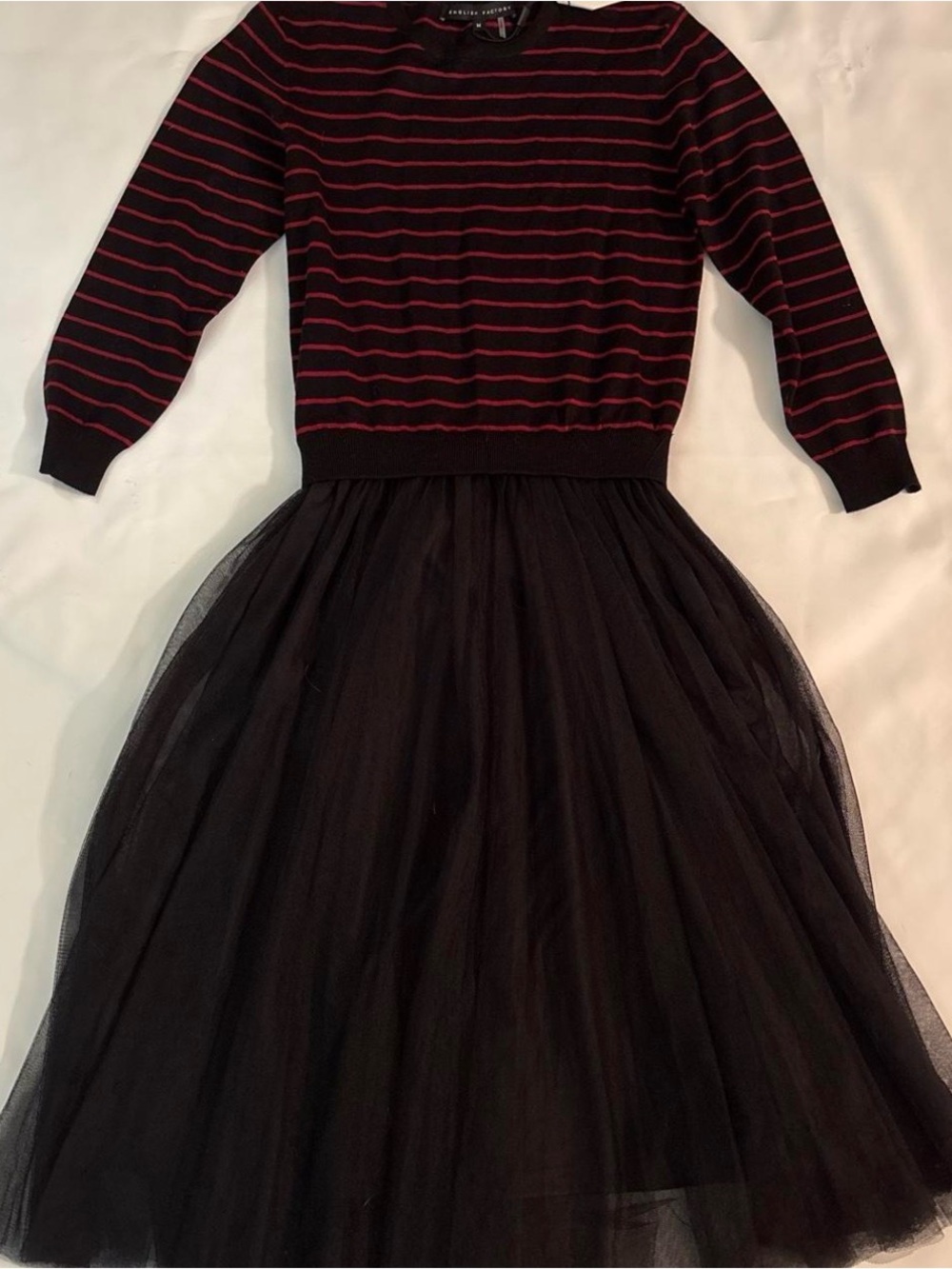 English Factory sweater duo Black Tulle Skirt Dress